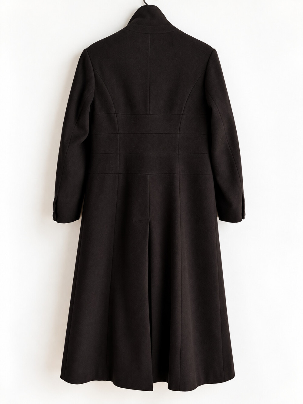 Vintage Anne Klein Chocolate Brown 100% Wool Maxi Coat M - Picture 3 of 5